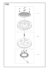 Flywheel And Ignition Assembly Diagram and Parts List for HV586AE  Husqvarna Engine