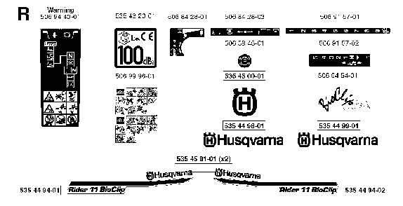Housing Diagram and Parts List for RIDER13BIOCLIP (953520901)(2003-11) Husqvarna Lawn Tractor