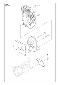 Muffler Diagram and Parts List for 236RS  Husqvarna Brush Cutter