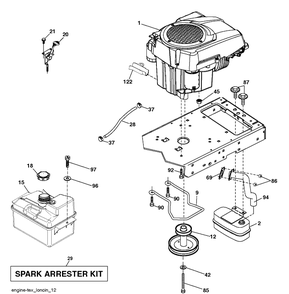 Engine Diagram and Parts List for TC130 (96051019700)(2019-05) Husqvarna Lawn Tractor