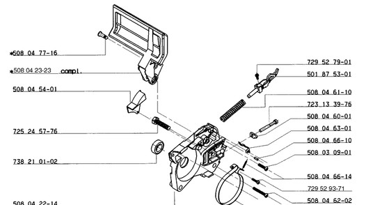 Hand Guard/Chain Brake Assembly Diagram and Parts List for ELECTRIC16 1999-04 Husqvarna Chainsaw