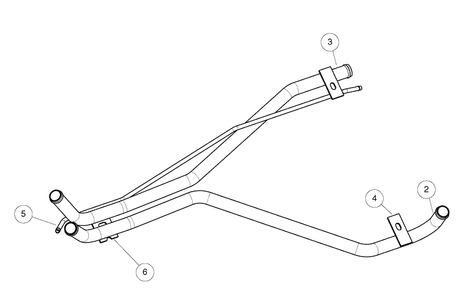 Coolant Pipes And Hoses Diagram and Parts List for HUV4421GXP 2009 Husqvarna Lawn Tractor