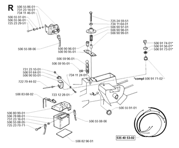 Electrical Diagram and Parts List for R13 2001-01 Husqvarna Lawn Tractor