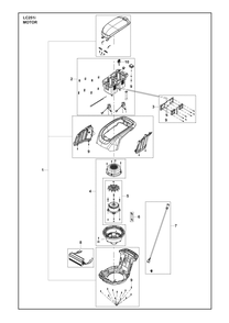 Motor Diagram and Parts List for LC251I  Husqvarna Lawn Mower