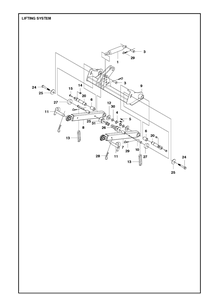 Mower Lift / Deck Lift Diagram and Parts List for P520D (967848801)(2018) Husqvarna Lawn Mower