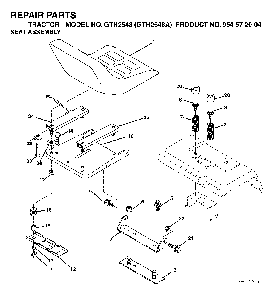 Seat Diagram and Parts List for GTH2548A (954572004)(2004-05) Husqvarna Lawn Tractor