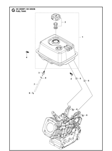 Fuel Tank Diagram and Parts List for HH389OB (970505901)(2021-01) Husqvarna Engine