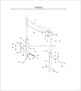 Handle Diagram and Parts List for SD22  Husqvarna Lawn Tractor Accessories