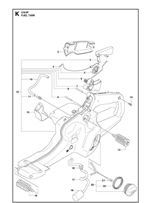 Fuel Tank 2 Diagram and Parts List for 576XP  Husqvarna Chainsaw