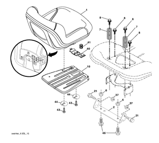 Seat Diagram and Parts List for YTH2246 (917223905)(2017-12) Husqvarna Lawn Tractor