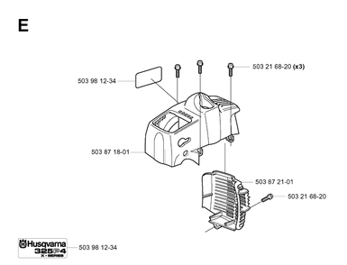 Cylinder Cover Diagram and Parts List for 325P 20010500001-20010500001 Husqvarna Pole Saw