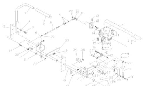 Motion Control Assembly Diagram and Parts List for ZTH6125KAA (968999166)(2002-10) Husqvarna Lawn Mower