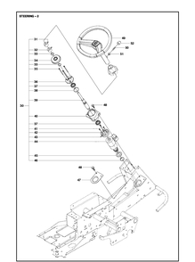 Steering Diagram and Parts List for R418TS AWD Husqvarna Lawn Mower