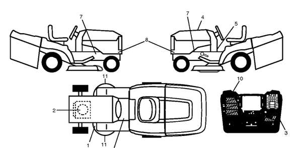 Decals Diagram and Parts List for TC242TX (96051019900)(2020-03) Husqvarna Lawn Tractor