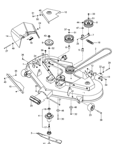 Mower Deck / Cutting Deck Diagram and Parts List for MZ52 (96727740300)(2013-11) Husqvarna Lawn Mower