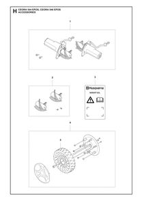 Accessories Diagram and Parts List for CEORA544EPOS  Husqvarna Lawn Mower