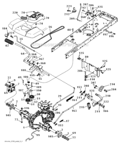 Drive Diagram and Parts List for GT52XLS  Husqvarna Lawn Tractor