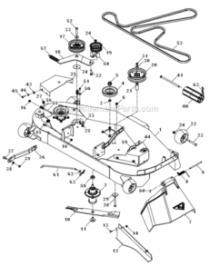 Mower_Deck Diagram and Parts List for GT52XLS  Husqvarna Lawn Tractor