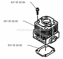 Cylinder Diagram and Parts List for H140B 1995-07 Husqvarna Leaf Blower / Vacuum