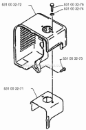 Heat Shield Diagram and Parts List for H140B 1995-07 Husqvarna Leaf Blower / Vacuum
