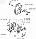 Muffler Diagram and Parts List for H140B 1995-07 Husqvarna Leaf Blower / Vacuum