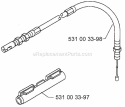 Throttle Controls Diagram and Parts List for H140B 1997-10 Husqvarna Leaf Blower / Vacuum