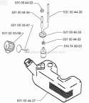 Fuel Tank Diagram and Parts List for H140B 1997-10 Husqvarna Leaf Blower / Vacuum