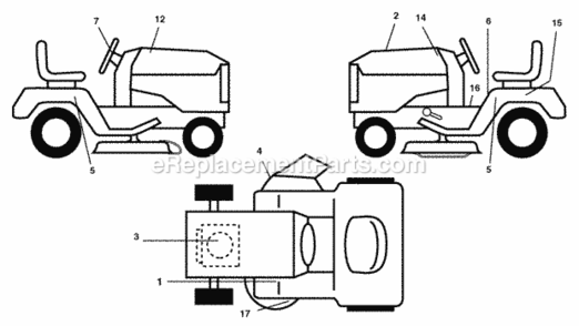 Page B Diagram and Parts List for HD13538 2006 Husqvarna Lawn Tractor