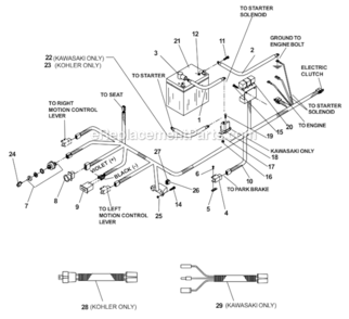 Part Location Diagram of 539104415 Husqvarna Kawasaki Pigtail