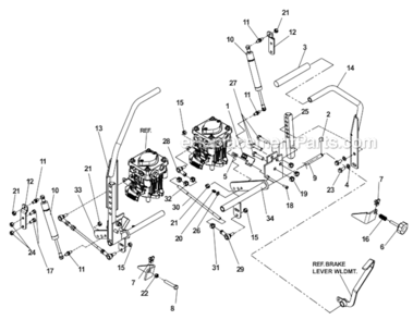 Part Location Diagram of 539110826 Husqvarna RT DRIVE LEVER WLDMT