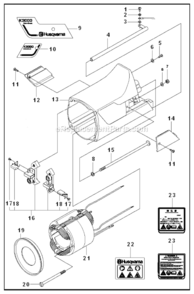 Motor_Housing Diagram and Parts List for K3000 2009-05 Husqvarna Concrete Saw