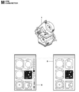 Carburetor Diagram and Parts List for K760 2013-02 Husqvarna Concrete Saw