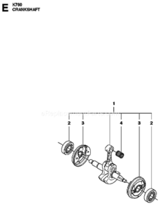 Crankshaft Diagram and Parts List for K760 2013-02 Husqvarna Concrete Saw