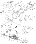 Drive Diagram and Parts List for LGT2554 96043006100 Husqvarna Lawn Tractor