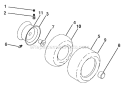 Wheels And Tires Diagram and Parts List for LGT2554 96043008200 Husqvarna Lawn Tractor