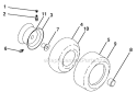 Wheels And Tires Diagram and Parts List for LGT2554 96045001503 Husqvarna Lawn Tractor
