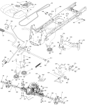 Drive Diagram and Parts List for LGT2554 96045001503 Husqvarna Lawn Tractor
