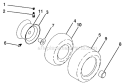 Wheels And Tires Diagram and Parts List for LGT2554 96045001700 Husqvarna Lawn Tractor