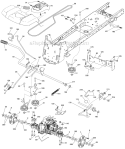 Drive Diagram and Parts List for LGT2554 96045001701 Husqvarna Lawn Tractor
