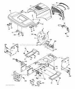 Chassis_Enclosures Diagram and Parts List for LT2113A 2012-09 Husqvarna Lawn Tractor