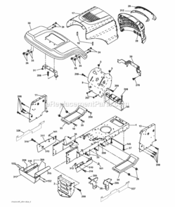 Chassis_Enclosures Diagram and Parts List for LT2114 2012-08 Husqvarna Lawn Tractor