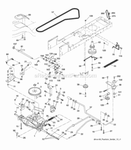 Drive Diagram and Parts List for LT2114 2012-08 Husqvarna Lawn Tractor