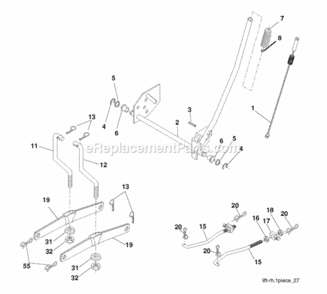 Mower_Lift__Deck_Lift Diagram and Parts List for LT2114 2012-08 Husqvarna Lawn Tractor