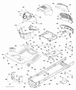 Chassis_Enclosures Diagram and Parts List for LT2213A 96041015403 2012-08 Husqvarna Lawn Tractor