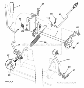 Mower_Lift__Deck_Lift Diagram and Parts List for LT2213CA 96051001003 2012-08 Husqvarna Lawn Tractor