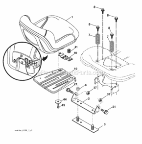 Seat Diagram and Parts List for LT2213C 96051001802 2012-08 Husqvarna Lawn Tractor