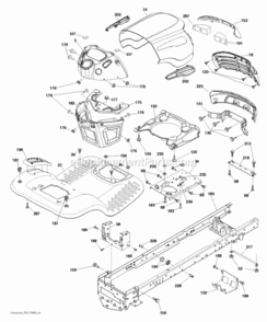 Chassis_Enclosures Diagram and Parts List for LT2216 2012-08 Husqvarna Lawn Tractor
