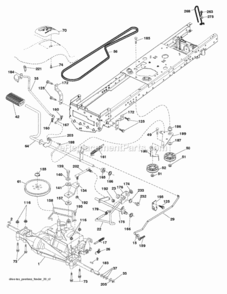 Drive Diagram and Parts List for LT2216 2012-08 Husqvarna Lawn Tractor