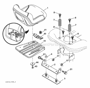 Seat Diagram and Parts List for LT2216 2012-08 Husqvarna Lawn Tractor