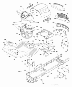 Chassis_Enclosures Diagram and Parts List for LT2217A 96041010406 2012-08 Husqvarna Lawn Tractor
